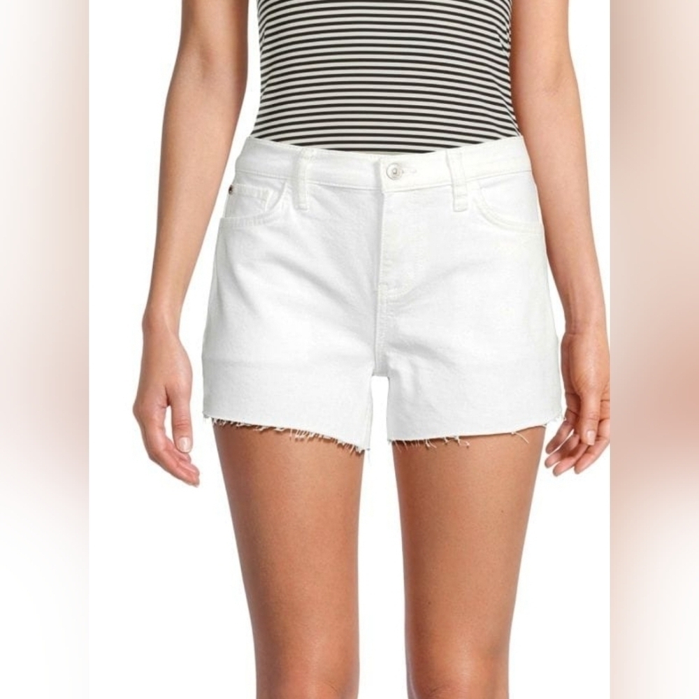 HUDSON, Gracie Midrise Cutoff Short, White, Size 30